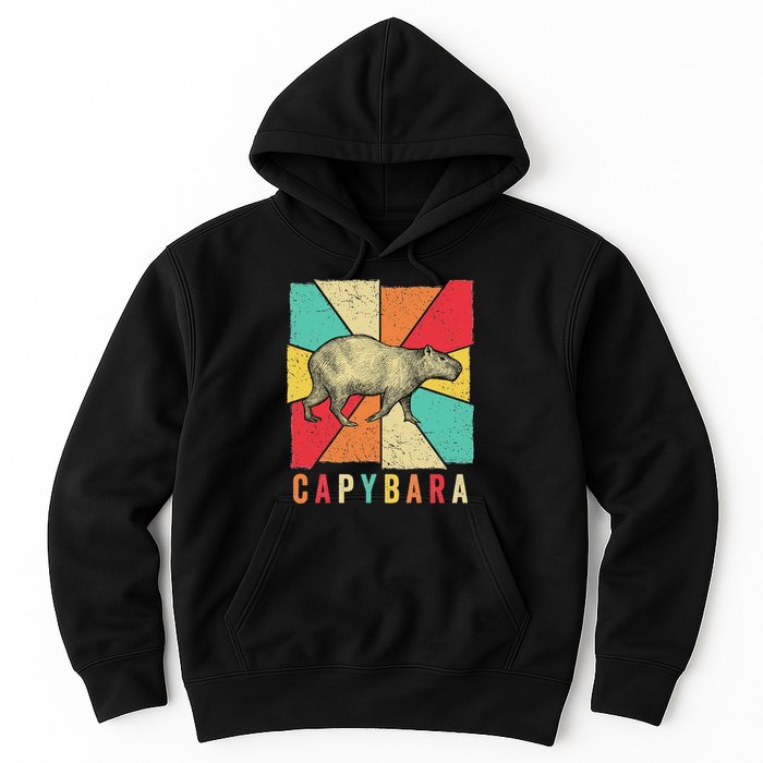 Retro Vintage Style Capybara Design Capybara Hoodie