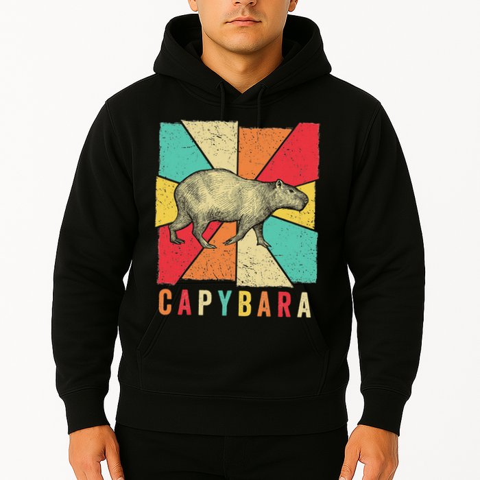 Retro Vintage Style Capybara Design Capybara Hoodie