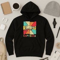 Retro Vintage Style Capybara Design Capybara Hoodie