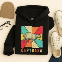 Retro Vintage Style Capybara Design Capybara Hoodie