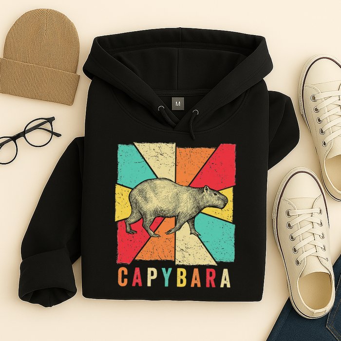 Retro Vintage Style Capybara Design Capybara Hoodie