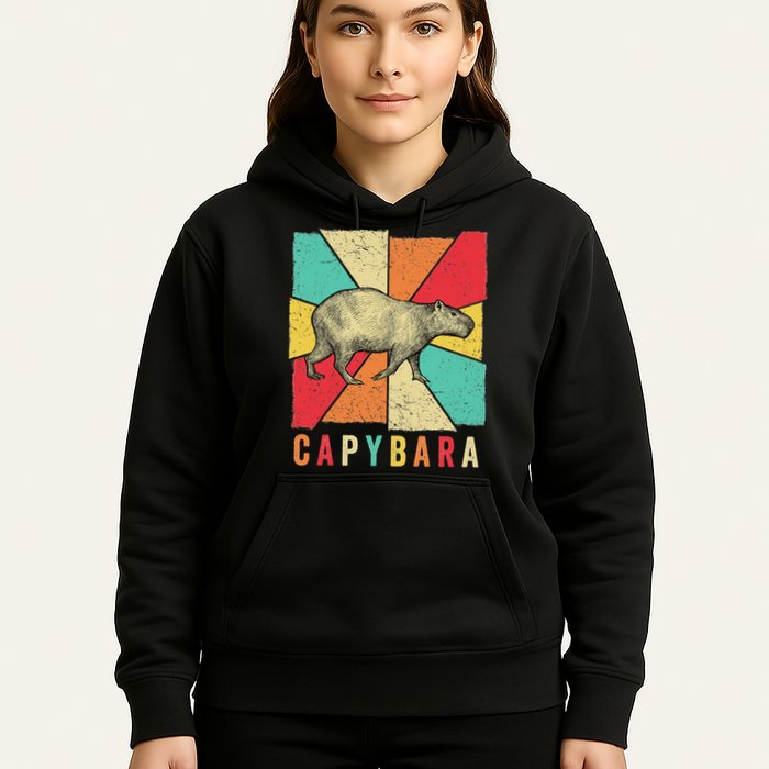 Retro Vintage Style Capybara Design Capybara Hoodie