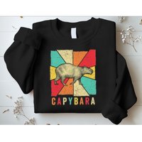 Retro Vintage Style Capybara Design Capybara Sweatshirt