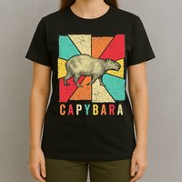 Retro Vintage Style Capybara Design Capybara T-Shirt