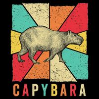 Retro Vintage Style Capybara Design Capybara T-Shirt