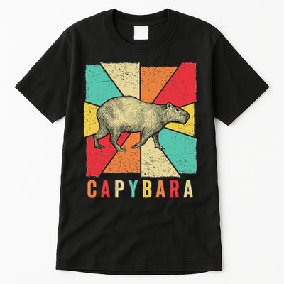 Retro Vintage Style Capybara Design Capybara Tall T-Shirt
