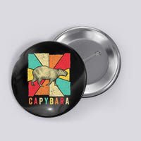Retro Vintage Style Capybara Design Capybara Button