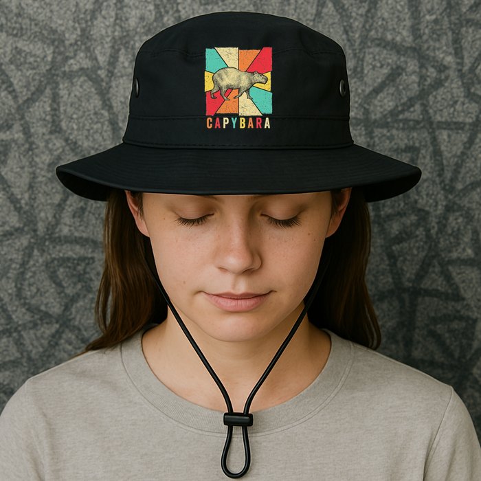 Retro Vintage Style Capybara Design Capybara Bucket Hat