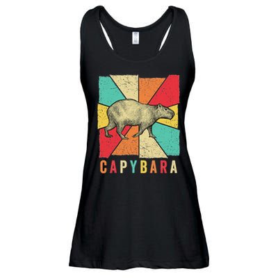 Retro Vintage Style Capybara Design Capybara Ladies Essential Flowy Tank