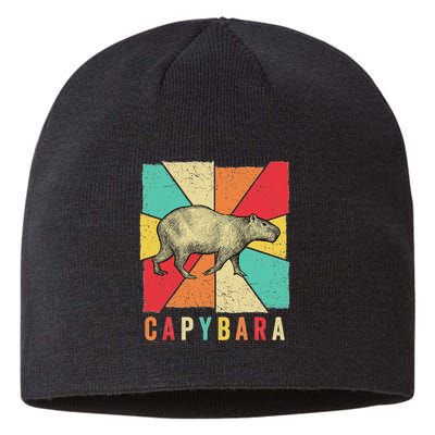 Retro Vintage Style Capybara Design Capybara Sustainable Beanie