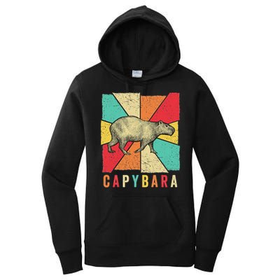 Retro Vintage Style Capybara Design Capybara Women's Pullover Hoodie