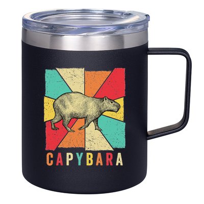 Retro Vintage Style Capybara Design Capybara 12oz Stainless Steel Coffee Mug