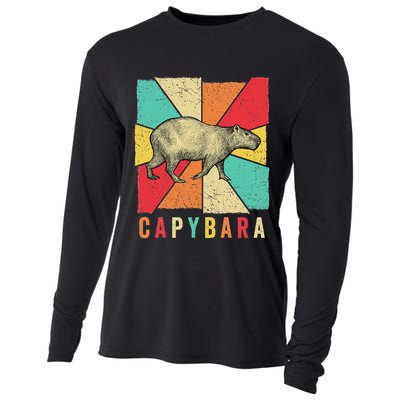 Retro Vintage Style Capybara Design Capybara Cooling Performance Long Sleeve Crew