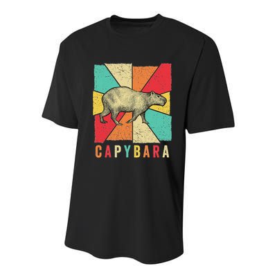 Retro Vintage Style Capybara Design Capybara Youth Performance Sprint T-Shirt