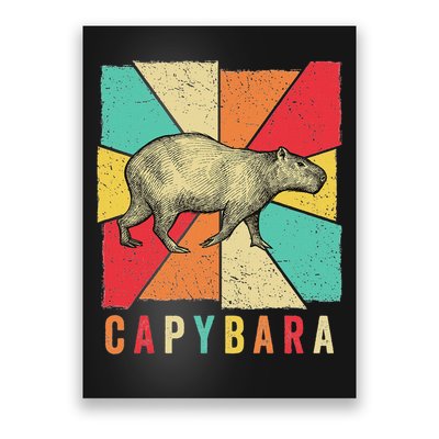 Retro Vintage Style Capybara Design Capybara Poster
