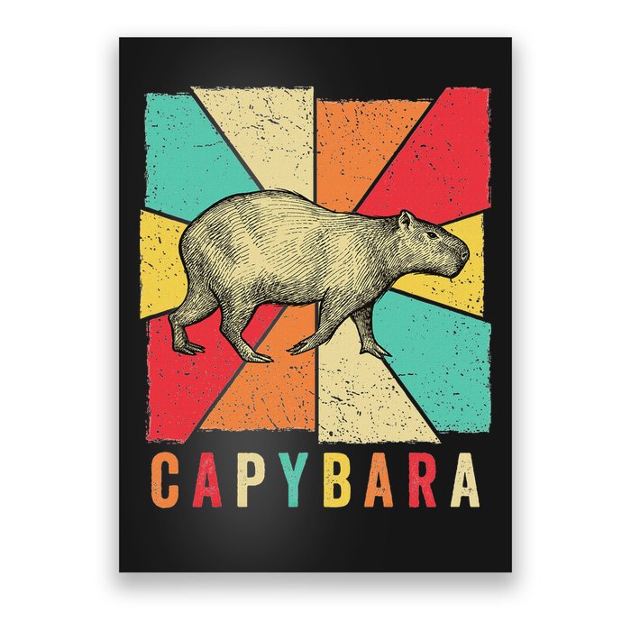 Retro Vintage Style Capybara Design Capybara Poster