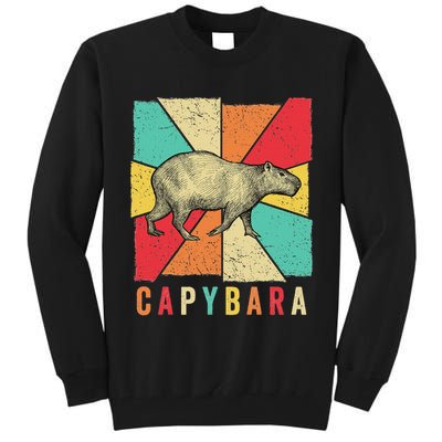Retro Vintage Style Capybara Design Capybara Tall Sweatshirt