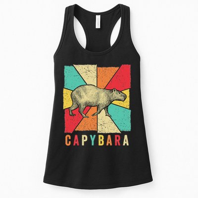 Retro Vintage Style Capybara Design Capybara Womens Tank Top