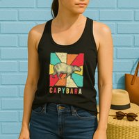 Retro Vintage Style Capybara Design Capybara Womens Tank Top