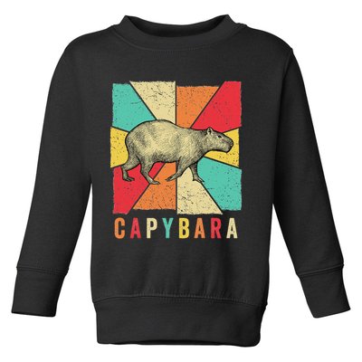 Retro Vintage Style Capybara Design Capybara Toddler Sweatshirt