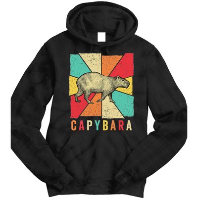 Retro Vintage Style Capybara Design Capybara Tie Dye Hoodie