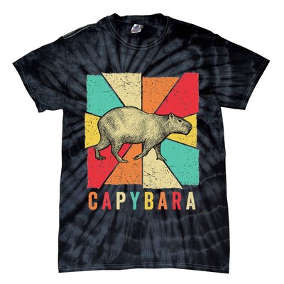 Retro Vintage Style Capybara Design Capybara Tie-Dye T-Shirt