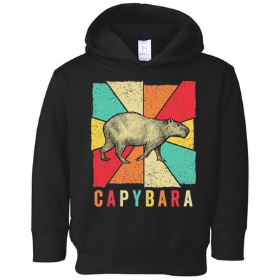 Retro Vintage Style Capybara Design Capybara Toddler Hoodie