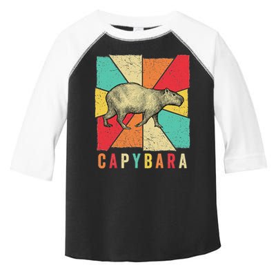 Retro Vintage Style Capybara Design Capybara Toddler Fine Jersey T-Shirt