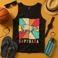 Retro Vintage Style Capybara Design Capybara Tank Top