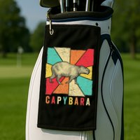 Retro Vintage Style Capybara Design Capybara Golf Towel