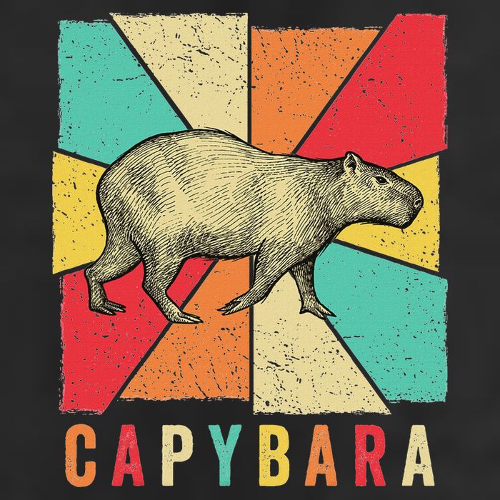 Retro Vintage Style Capybara Design Capybara Golf Towel