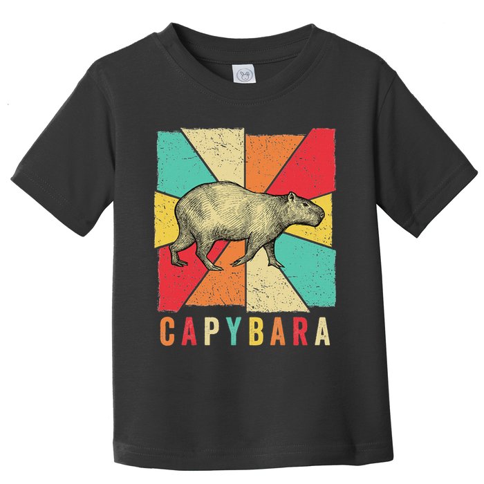 Retro Vintage Style Capybara Design Capybara Toddler T-Shirt