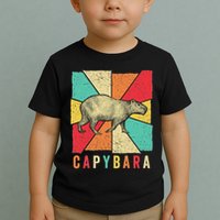 Retro Vintage Style Capybara Design Capybara Toddler T-Shirt