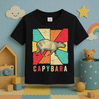 Retro Vintage Style Capybara Design Capybara Toddler T-Shirt