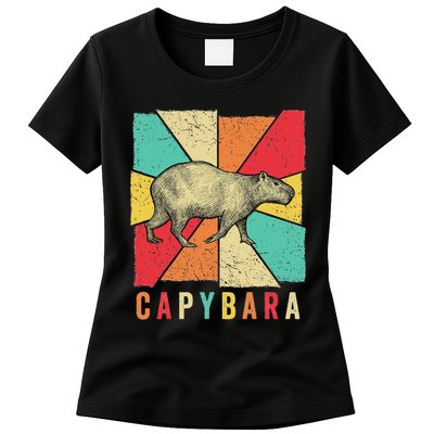 Retro Vintage Style Capybara Design Capybara Womens T-Shirt