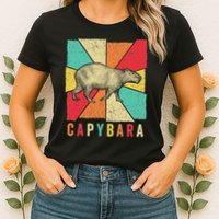Retro Vintage Style Capybara Design Capybara Womens T-Shirt