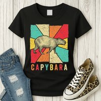 Retro Vintage Style Capybara Design Capybara Womens T-Shirt