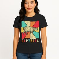 Retro Vintage Style Capybara Design Capybara Womens T-Shirt