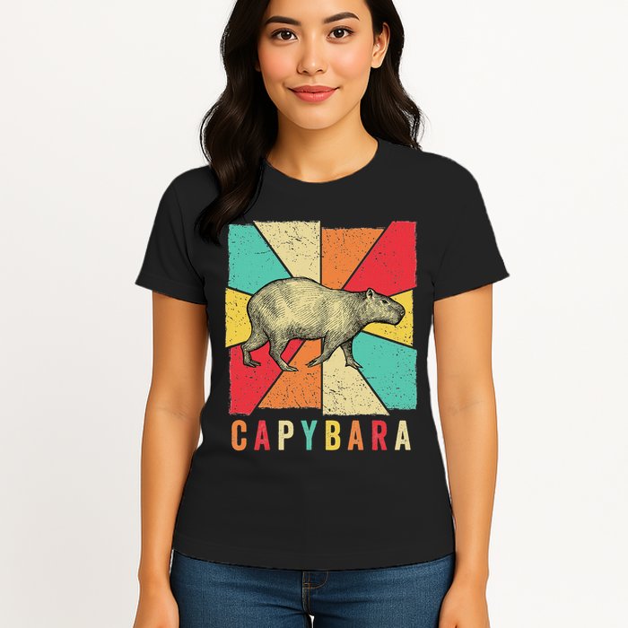Retro Vintage Style Capybara Design Capybara Womens T-Shirt