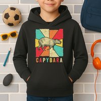 Retro Vintage Style Capybara Design Capybara Kids Hoodie
