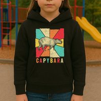 Retro Vintage Style Capybara Design Capybara Kids Hoodie