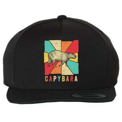 Retro Vintage Style Capybara Design Capybara Wool Snapback Cap