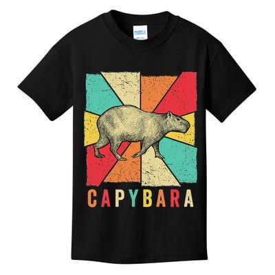 Retro Vintage Style Capybara Design Capybara Kids T-Shirt