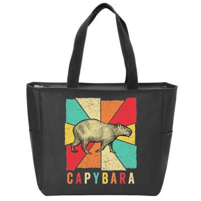 Retro Vintage Style Capybara Design Capybara Zip Tote Bag