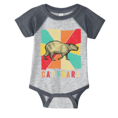 Retro Vintage Style Capybara Design Capybara Infant Baby Jersey Bodysuit
