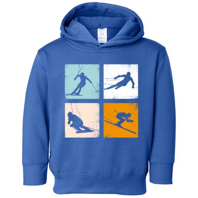 Retro Vintage Skiing Clothing For Skiers And Ski Lovers Cute Gift Toddler Hoodie