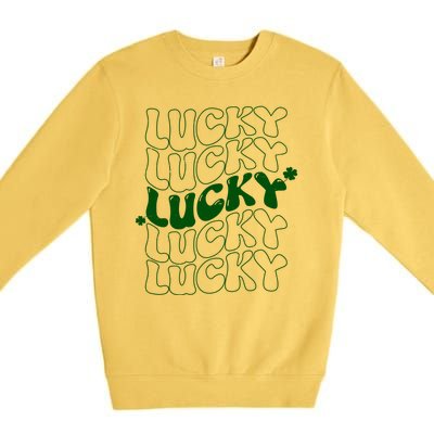 Retro Vintage St Patricks Day Lucky Premium Crewneck Sweatshirt