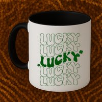 Retro Vintage St Patricks Day Lucky Mug