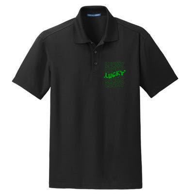 Retro Vintage St Patricks Day Lucky Dry Zone Grid Polo