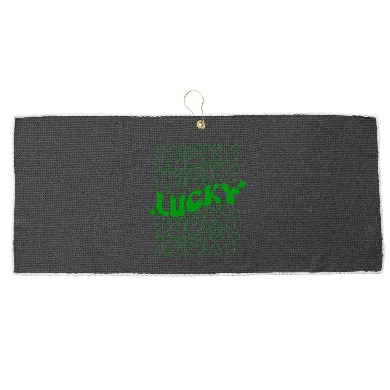 Retro Vintage St Patricks Day Lucky Large Microfiber Waffle Golf Towel